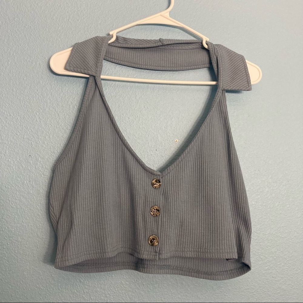 Shein Halter Cropped Top - Blue - 1XL